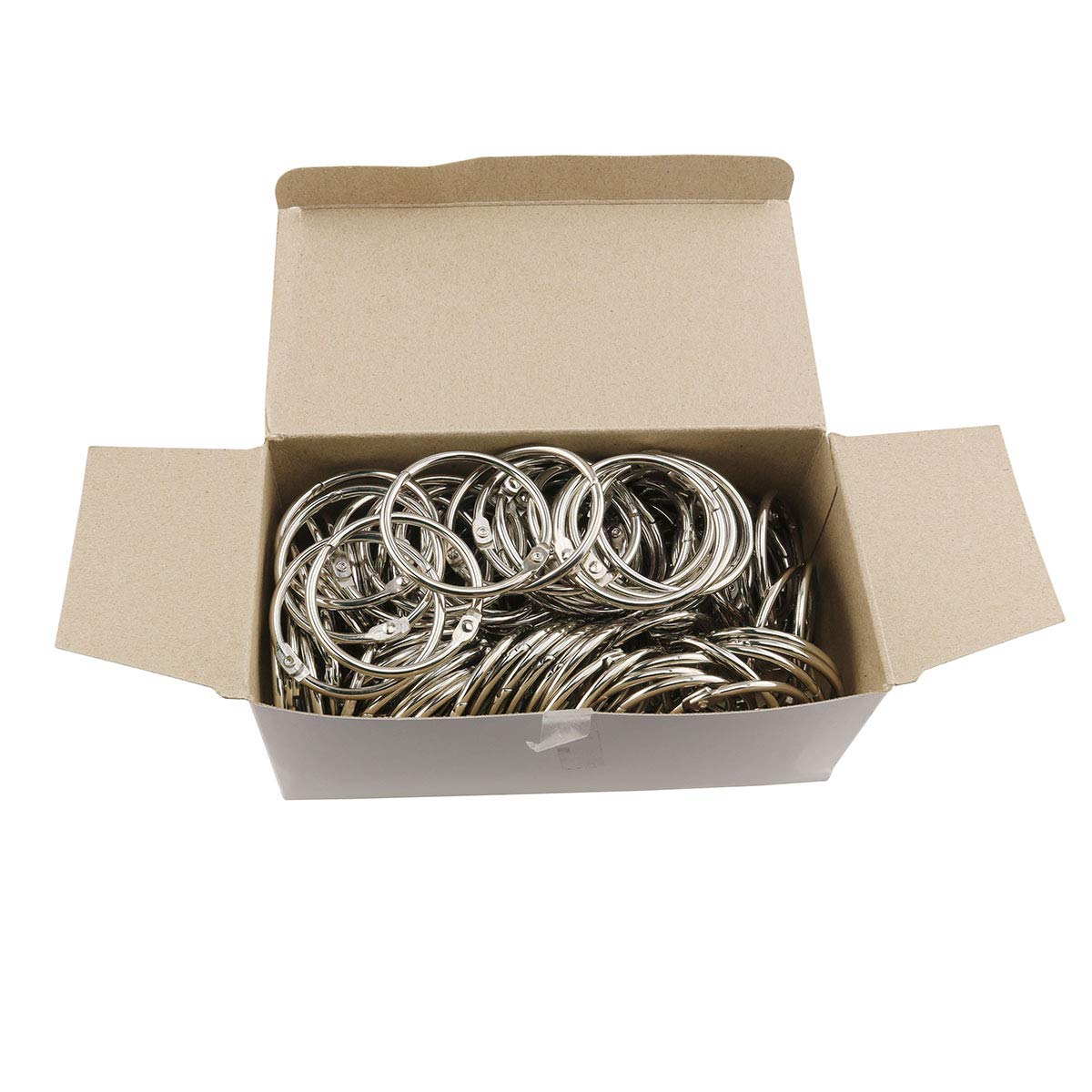 E-outstanding 100pcs 1-1/2 Inch Loose Leaf Binder Ring Desk Calendar Binding Rings DIY Metal Split Hinged Clip for Notebook Diary Photo Album Binding 3.0x38mm Silver