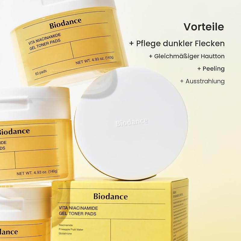 Vita Niacinamide Gel Toner Pads - Tonic Pads für dunkle Flecken und gleichmäßigen Ton, weiche Peeling-Pads mit Vitamin C, koreanische Kosmetik, 60 Stück (140 g)