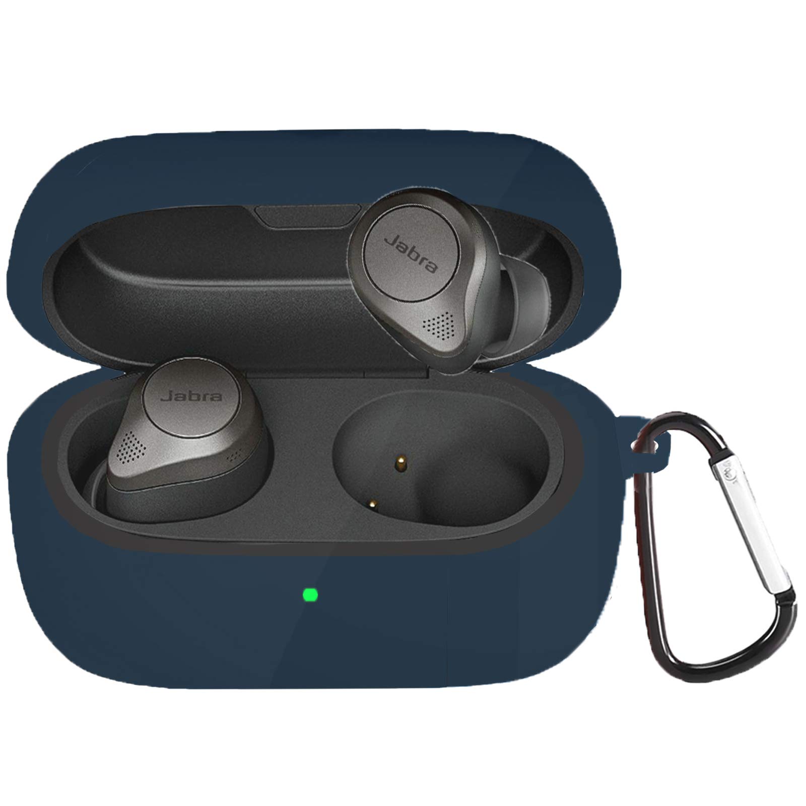 Compatible for Jabra Elite 85t Case, onetuo Silicone Case Cover Easy Carrying Protective Case Cover Compatible with Jabra Elite 85t Earbuds (Blue)