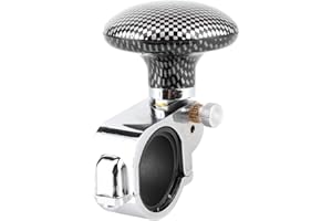 Steering Wheel Knob, Enhances Grip and Control, Universal Spinner Knob, Carbon Fiber Clamp, for Daily Commute Road Trips City