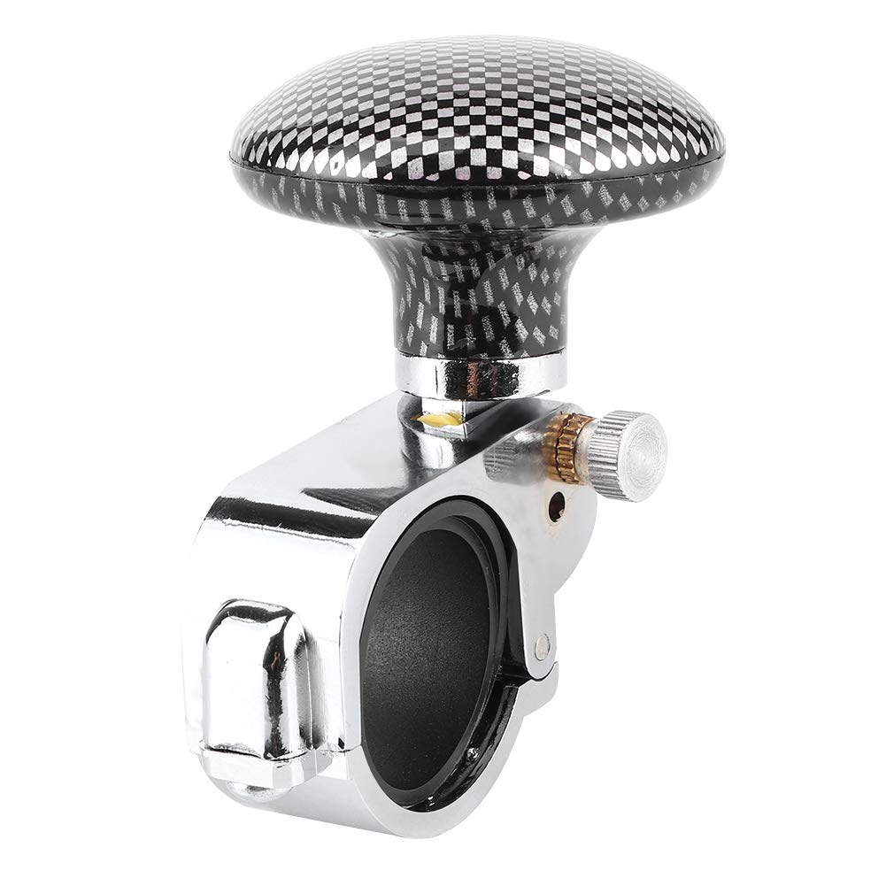 Steering Wheel Ball,Anggrek Car Steering Wheel Spinner Knob Carbon Fiber Pattern Auxiliary Booster Handle Control Universal Fitment