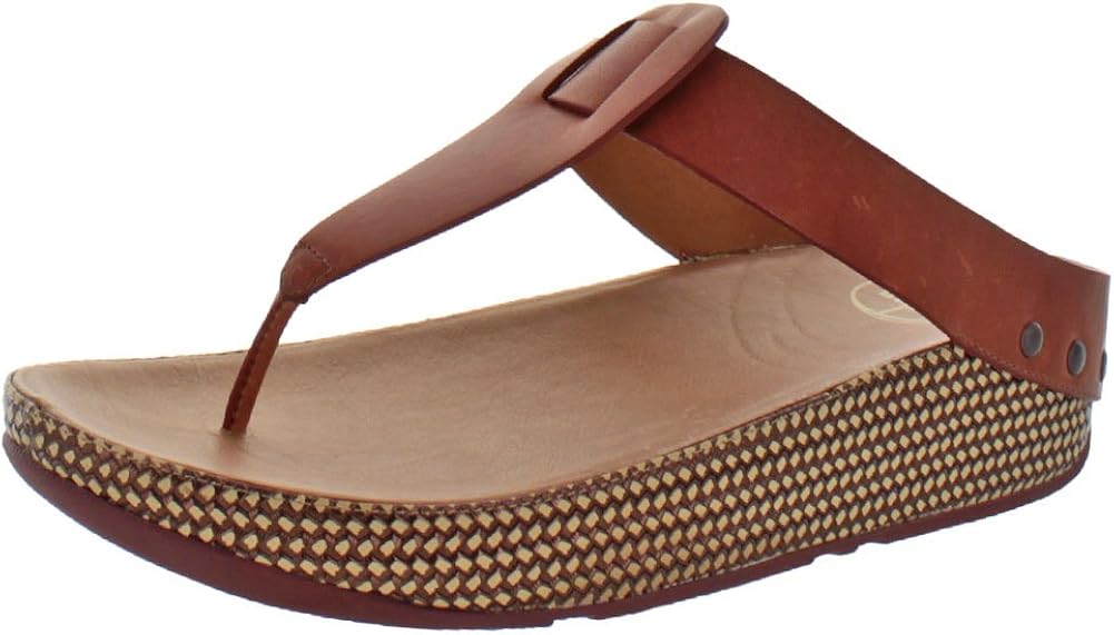 Amazon.com | FitFlop Womens Ibiza Dark Tan Thong Sandal - 10 | Flip-Flops
