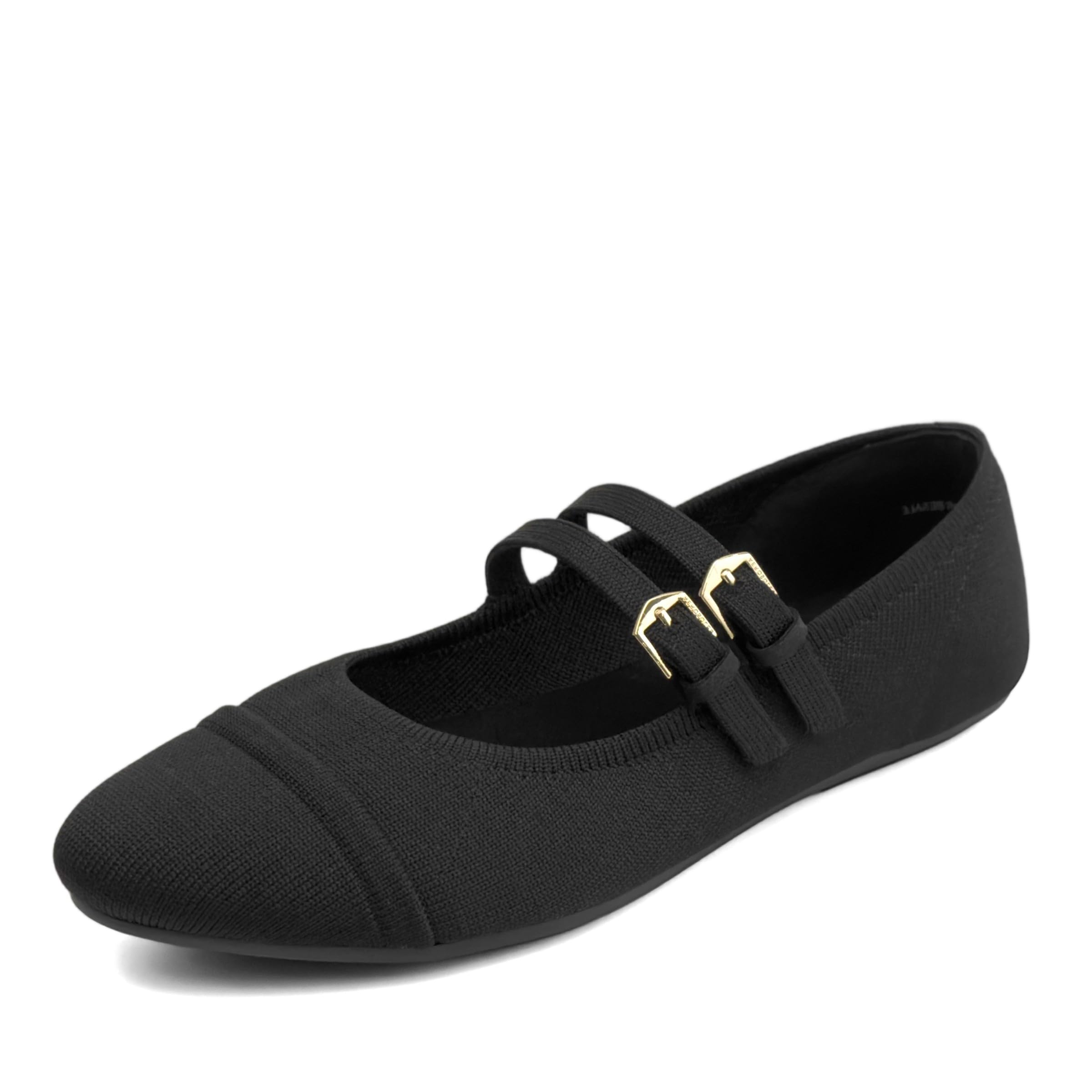 Aerosoles Essentials Women’s Britt Mary Jane Flat, Black Knit, 7.5M
