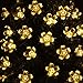 Qedertek Solar Flower String Lights, Cherry Blossom 22ft 50 LED Waterproof Outdoor String Lights for Patio,Lawn,Garden,Holiday and Festivals Decorations ( Warm White)