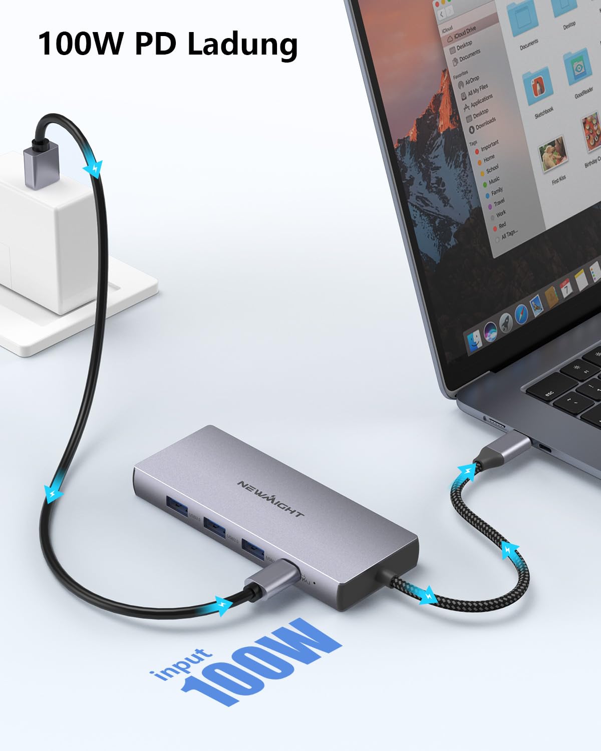 Laptop Docking Station Dual Monitor, Newmight Dual HDIM Adapter für 2 Monitore mit 2 HDIM 4K, 1 Gbps Ethernet, PD 100W Aufladen, 3 USB 3.0, SD/TF Reader, USB C Docking Station für HP/Dell 6