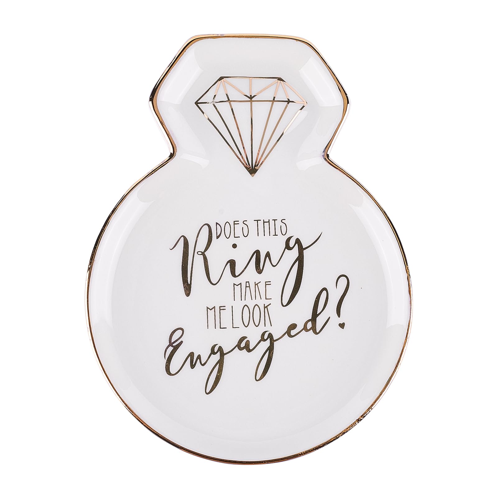 NICENEEDED Diamond Ceramic Jewelry Dish, Ring Dish Trinket Tray Room Decor Aesthetic Trinket Dish, Wedding Engagement Jewelry Plate Bowl for Earrings Keys Watch