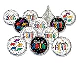 Class of 2016 Graduation Stickers for Hershey Kisses- Caps, Stars and Confetti Collection (Set of 324)