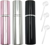 ZHIYE 10ML Perfume Atomiser Spray Bottle 3 Pcs Refillable Travel Set Black