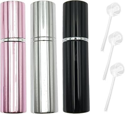 ZHIYE 10ML Perfume Atomiser Spray Bottle 3 Pcs Refillable Travel Set Black
