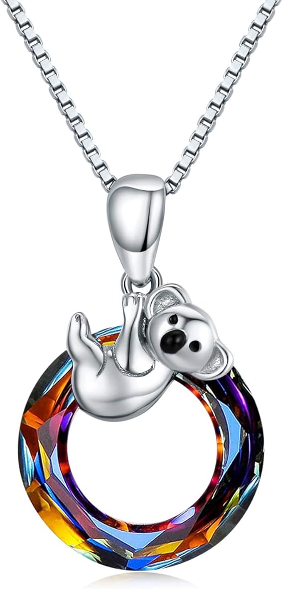 CHENGHONG Koala Necklace 925 Sterling Silver Koala Bear