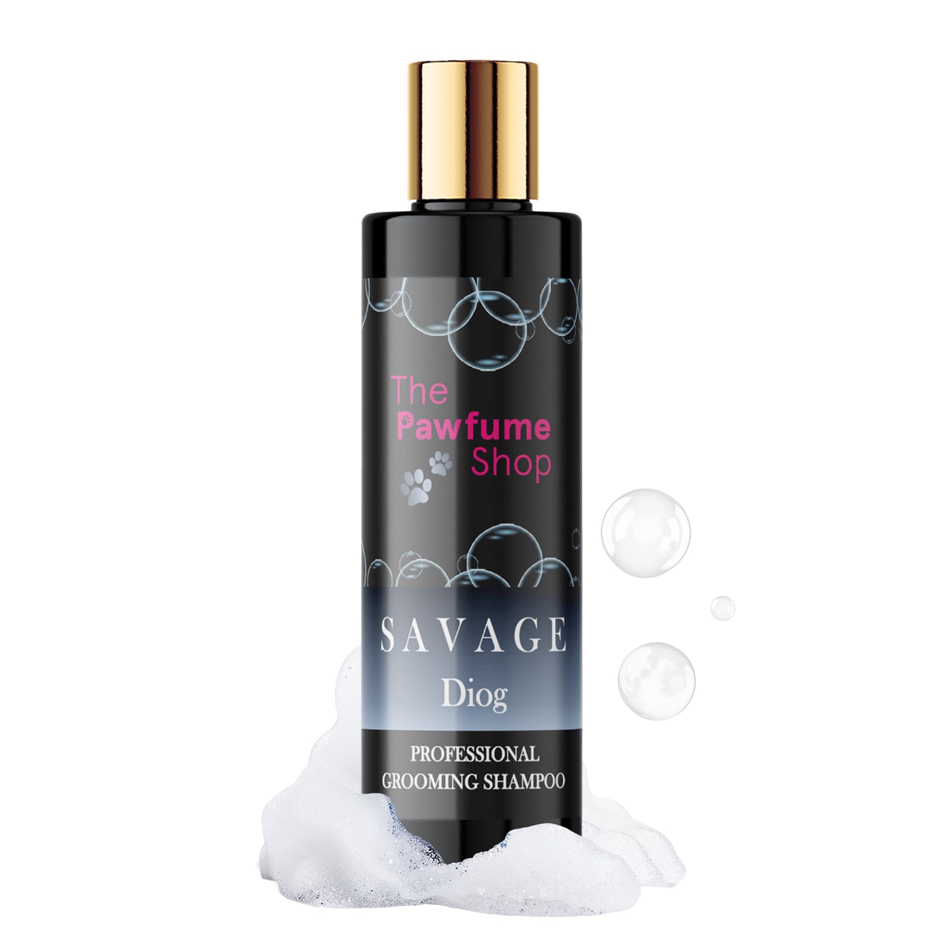 The Pawfume Shop - Savage Diog - Male Dog Shampoo - Suitable For all Breeds & Sizes - Clean & Healthy Coat, Gentle on Skin & Long-Lasting Freshness - 20:1 Dilution Rate, 250ml