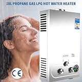 iropro LPG Hot Water Heater 18L 36KW Stainless Steel Instant Boiler Shower Kit view 2