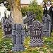 17” Halloween Foam RIP Graveyard Tombstones (Pack of 5)-Lightweight RIP Tombstone with 8 Metal Stakes for Halloween Decorations