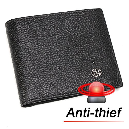 Anti-theft Wallet, Modoker Smart Personal Alarm Wallet Safety Wallet - Slim Front Pocket Wallet (Black)