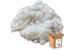 VALENGO FABRICS Cotton Stuffing by The Pound - Raw Natural Cotton Filling, Premium Cotton Fiber Fill, Combed Cotton for Pillow Stuffing, Dolls, Stuffed Animals, Nesting Material for Birds, Cotton for Stuffing (1 LB)