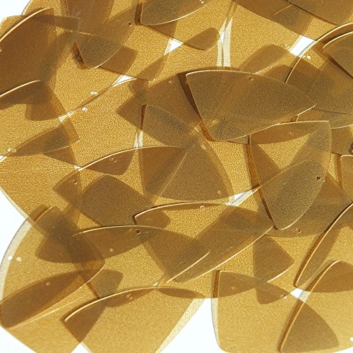 Caramel Gold Transparent Sequin Fishscale Fin 1.5 inch Metallic Couture Loose Paillettes. Made in USA.