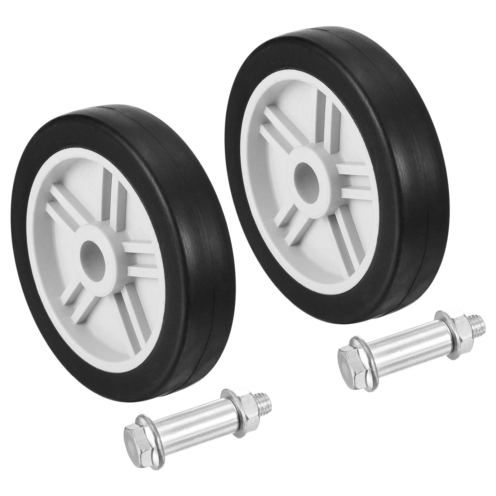 PATIKIL 4.7" Air Compressor Wheels, 2 Pack Universal Air Compressor Wheel Replacement Part with Screw & Nut with 0.7" Dia. Hole for Easy Mobility
