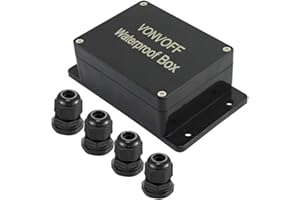VONVOFF DIY Electrical Box,Universal Junction Box,Dustproof Waterproof IP65 ABS Plastic Box,Enclosure with Fixed Hole and 4pcs x M16 Cable Gland,3.94 x 2.68 x 1.97 inch (100 x 68 x 50 mm) Black