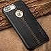 iPhone 7 Plus Case, QIALINO Stylish Genuine Leather Back Cover Protective Bumper Case for iPhone 7 Plus - Black