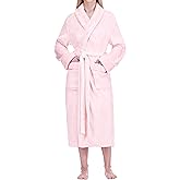 PAVILIA Soft Plush Women Fleece Robe, Cozy Warm Bathrobe, Fuzzy Female Long Spa Robe