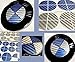 BLUE and SILVER Carbon Fiber Sticker Overlay Vinyl for All BMW Emblems Caps Logos Roundels ...