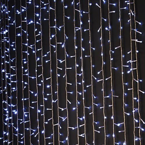 KK-Light KKgud 3M x 3M 300 LED Indoor Outdoor LED Curtain Light for Party Christmas Hotel Festival Curtain Light with 8 Controllable Modes IP44 Rated- White