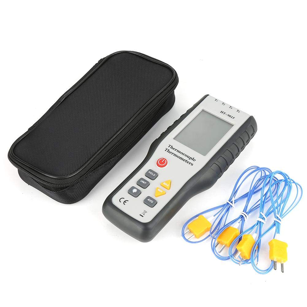 Oumefar 4 Channel K Type Digital Thermocouple Sensor Thermometer Tester Meter with LCD Backlight for Air and Surface Temperatures