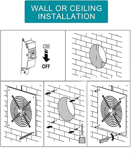 Nalle 8-Inch Exhaust Fan 80W 500CFM - Through-Wall Ventilation Fan For Kitchen, Bathroom, Garage & Laundry Room - View #12