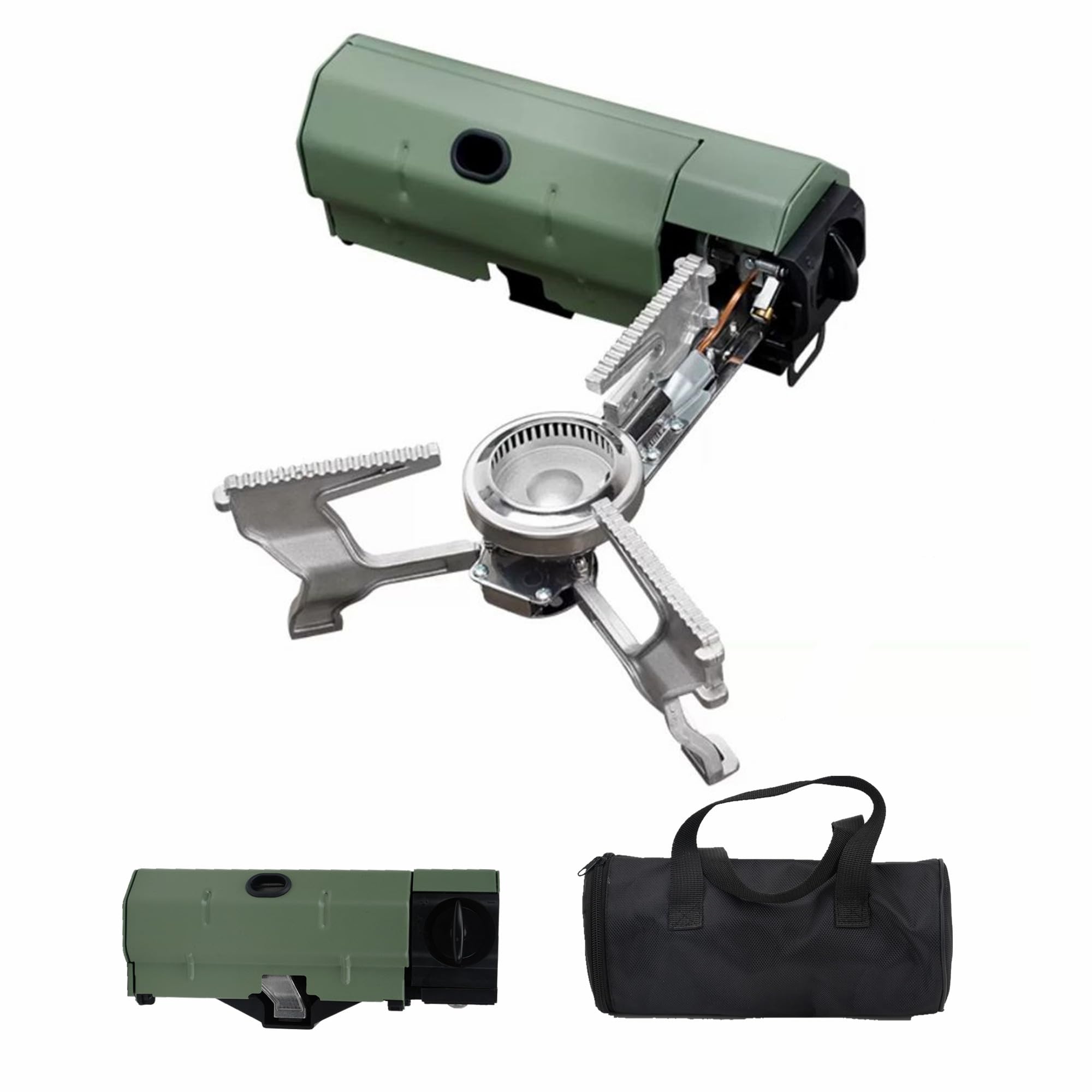 Photo 1 of ONLYFIRE OUTDOOR LIVING Foldable Camping Stove with Storage Bag, Portable Butane Stove with Bottle Opener, Gas Stove for Picnic, Backpacking Hiking, Adventure, Car Travel, RV Trip, Emergency, GS330