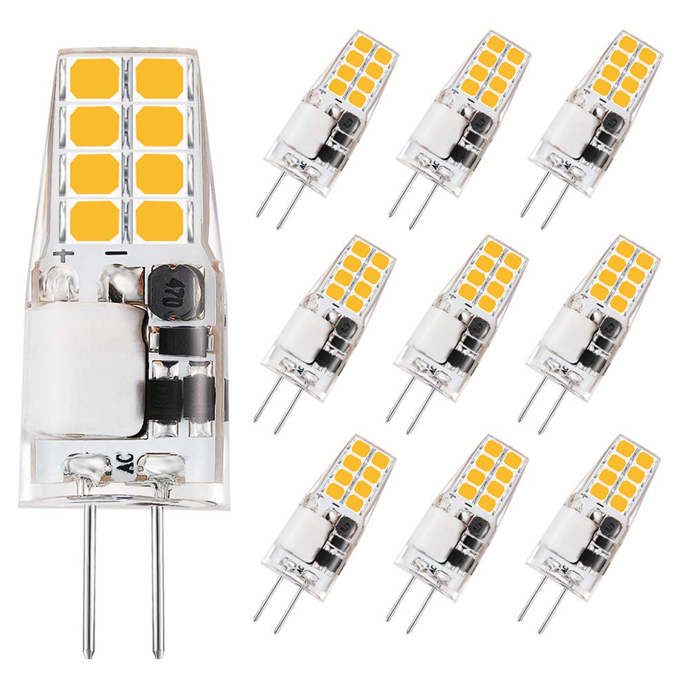 VINBE G4 LED Light Bulb,G4 Mini Capsule Bulbs,3W,Replace 20W-30W Halogen Bulbs,Warm White(3000K,10pcs)