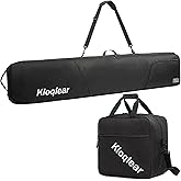 Kioqiear Padded Snowboard and Boot Bag Combo,Perfect for Snowboard Up to 165 cm and Boots Up to Size 13,Includes 1 Padded Snowboard Bag & 1 Padded Boot Bag.