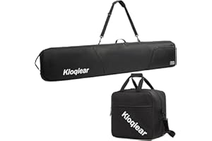 Kioqiear Padded Snowboard and Boot Bag Combo,Perfect for Snowboard Up to 165 cm and Boots Up to Size 13,Includes 1 Padded Snowboard Bag & 1 Padded Boot Bag.