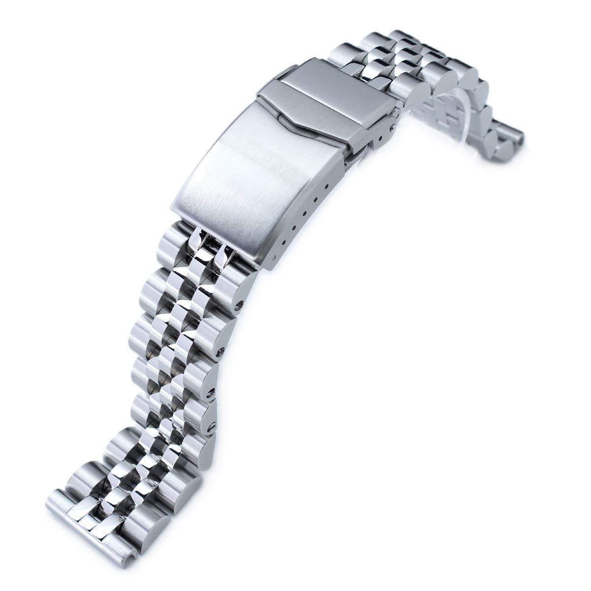 Strapcode22mm Angus-J Louis Watch Bracelet Straight End 1.8-Universal version, V-Clasp Brushed