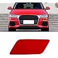 AUPSPUD Front Bumper Headlight Washer Cover Cap for Audi Q3 2016 2017 2018 8U0955276E (Red, Left)