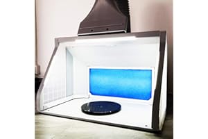 T TOGUSH Professional Airbrush Spray Booth with 3 LED Light Turn Table Large Capacity Portable Paint Spray Booth for Cake Hobby Model Airplane Crafts Painting