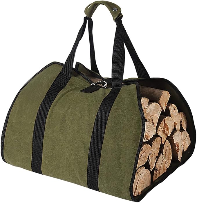 Tenn Well Waxed Canvas Log Carrier for Firewood, 38in x