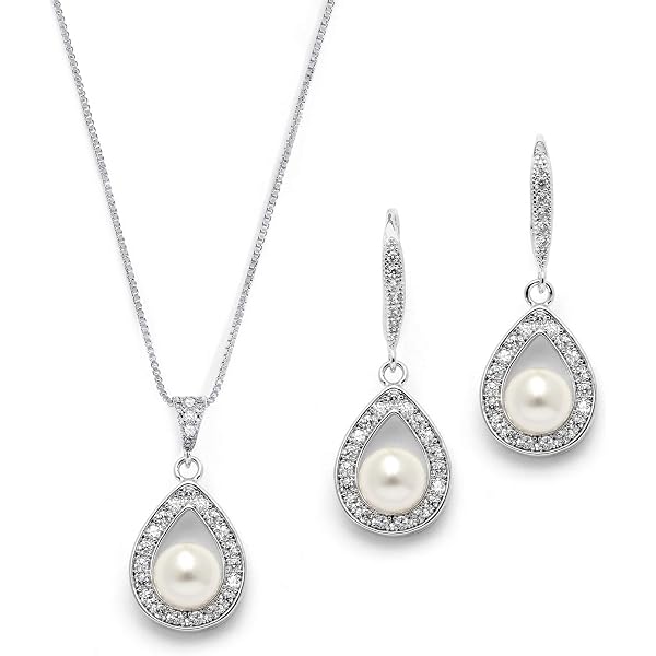 Emibele Juego De 3 Joyas (Collar, Pendientes, Pulsera) | Circonitas Plata | Regalo Para Boda O Aniversario