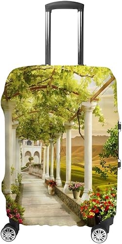 Amazon Co Jp スーツケースカバー トラベルケース 荷物カバー 弾性素材 傷を防ぐ ほこりや汚れを防ぐ 個性 出張 男性と女性 イタリアのストリートシーナリーグリーン シューズ バッグ