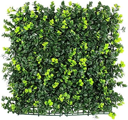 ULAND Artificial Hedges for Outdoors Boxwood, Ivy Plant Greenery Wall, Garden Fence Privacy Hedges Screening Fence, 6pcs 20"x20"