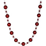 Vickerman Ball Garland, 6-Feet, Red, White