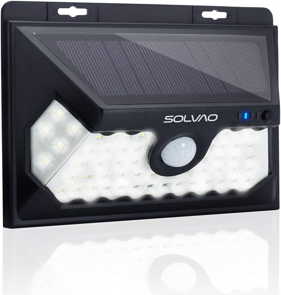 Solar Motion Sensor Light - Outdoor Security Floodlight & Motion Detector, Powered by The Sun - Ultra Bright 60 LED Waterproof Exterior Lighting for Fence, Wall, Shed, Deck & Patio