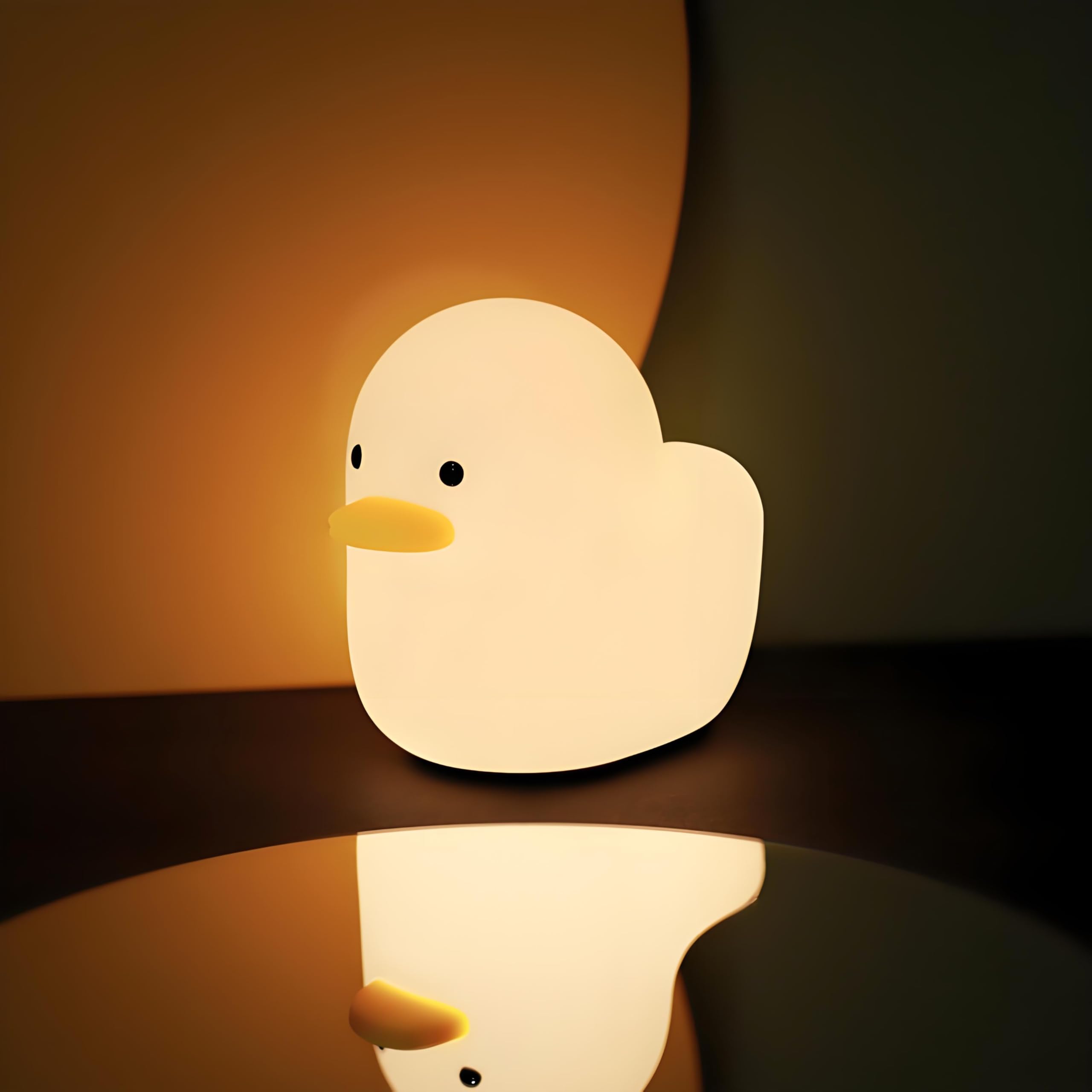 ipalmay LED Duck Night Light,Cute Animal Soft Silicone Nursery Kids Light Rechargeable Bedside Table Desk Night Lamp Birthday Gifts Room Decorations for Christmas