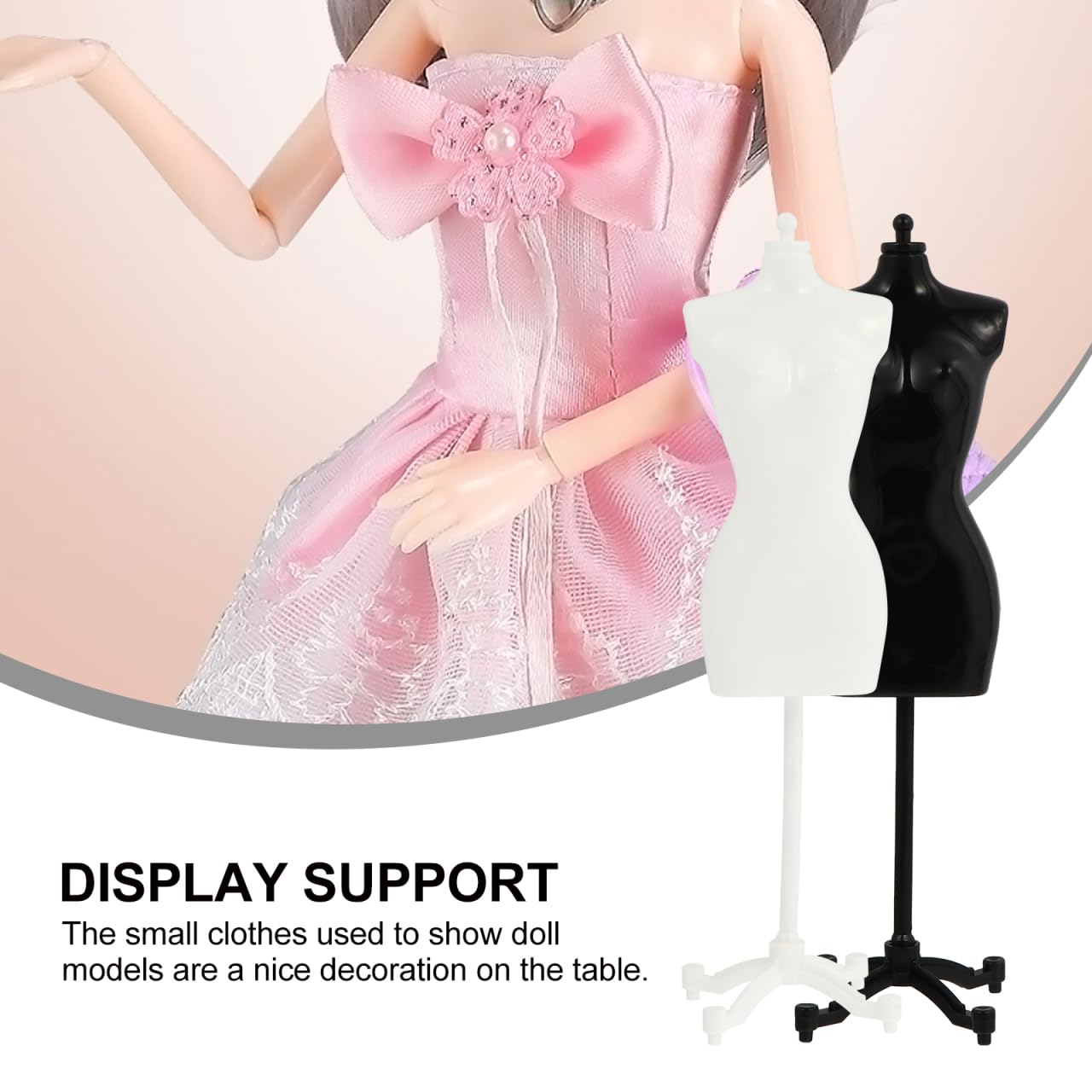 ARTIBETTER 6pcs Dress Form Mannequin: 8.7in Mini Doll Gown Stand Display Support for Doll Dress Clothing Dollhouse Decoration