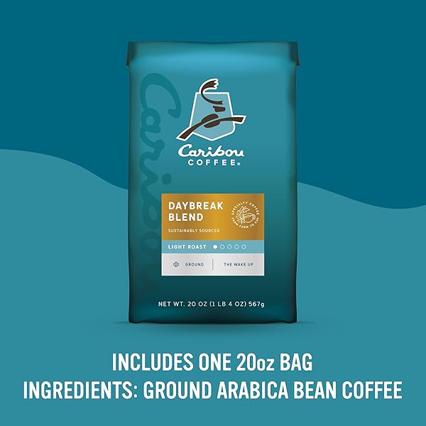 CARIBOU COFFEE, LIGHT ROAST GROUND COFFEE – DAYBREAK MORNING BLEND 20 OUNCE BAG – PACKAGING MAY VARY