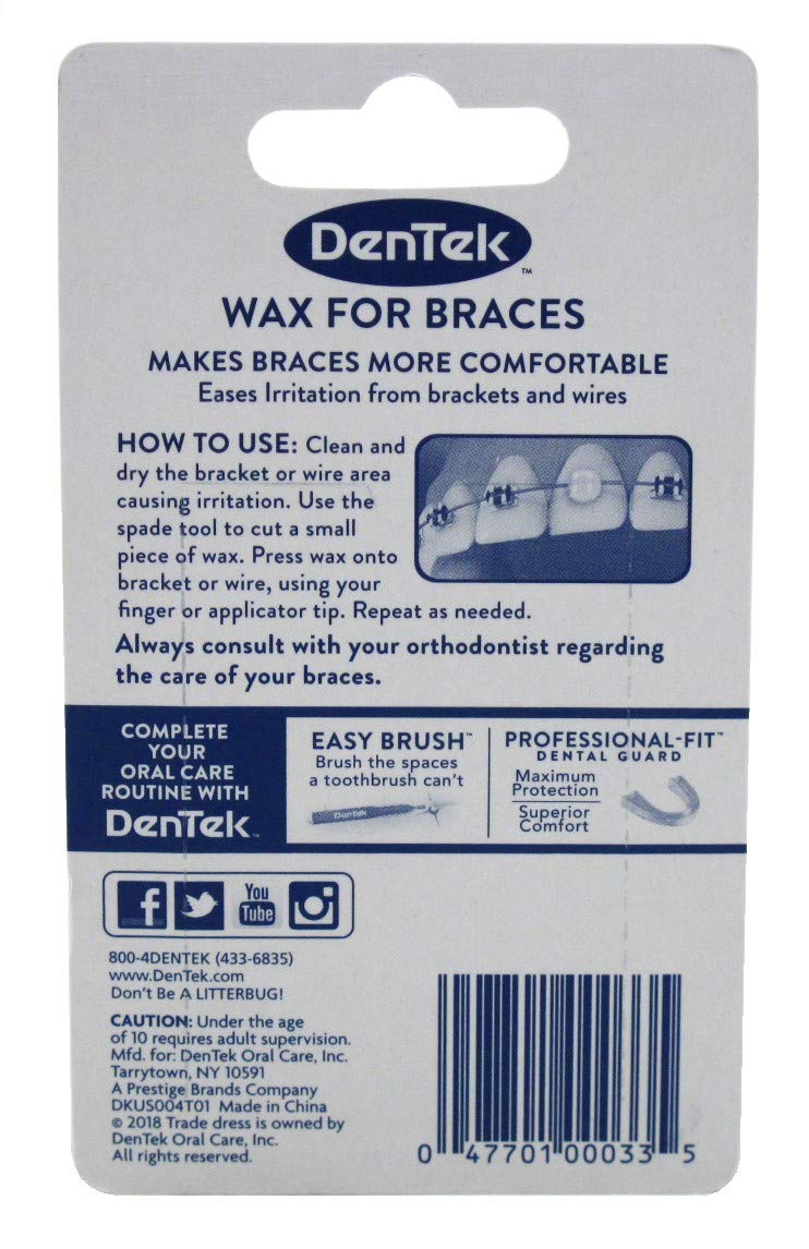 Dentek Wax for Braces - 1 Ea : Dental Wax : Beauty