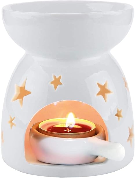 Amazon Co Jp Oppsart アロマポットアロマバーナー アロマキャンドルホルダー アロマディフューザー 陶器製 星形 インテイア飾り プレゼント 白 ドラッグストア