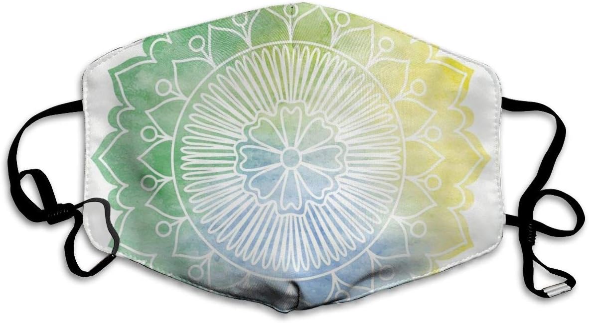 NYF Lotus Boho Ethnic Mandala in Soft Tones Watercolor Traditional Artwork UV Protection Reusable Safety Health Dust Masks for Travel