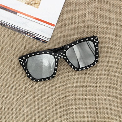 M-Egal Egal Rivet Kids Sunglasses Children Sun Glasses Square Baby Sun-shading Eyeglasses UV400 Boys Girls Eyewear black frame silver lens