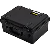 MEIJIA Premium Waterproof Hard Compact Camera Case with customizable fit foam,Full Protection with Light&Convenient Design,19.3"x15.25"x9.01",Elegant Black