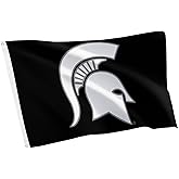 Desert Cactus Michigan State University MSU Flag - 3 x 5 Feet Spartans Banner, Indoor/Outdoor Durable Fabric, 100% Polyester Design (Design D)